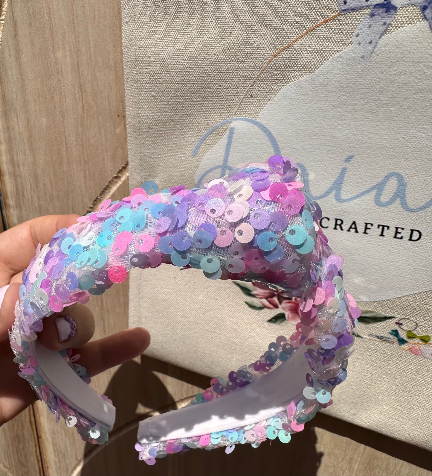 Mermaid Sequin Knotted Headband