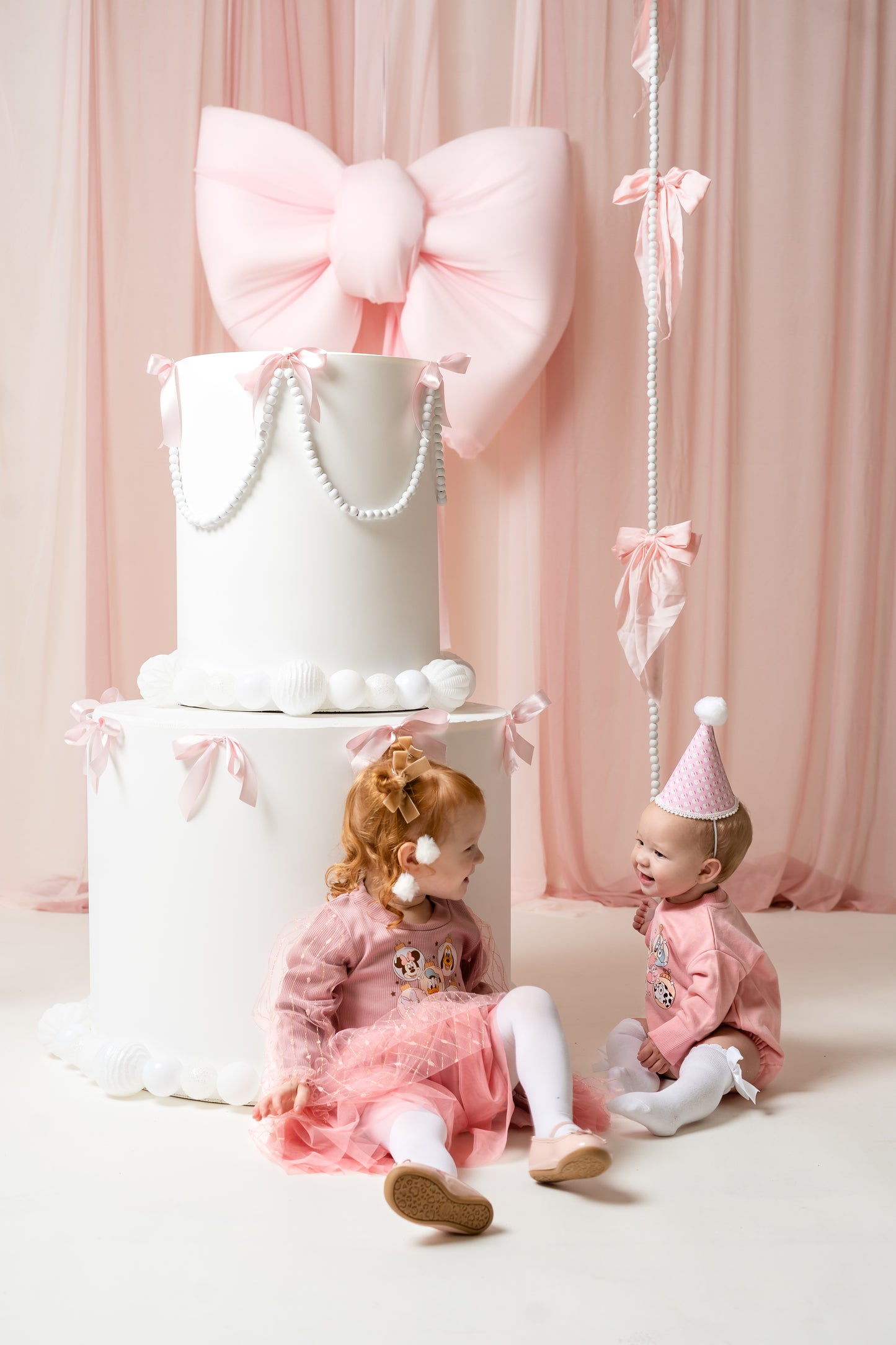 Mouse & Friends Ornaments Pink Long Sleeve Dress