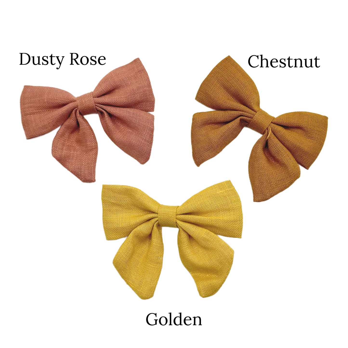Autumn Linen Hair Bow Set