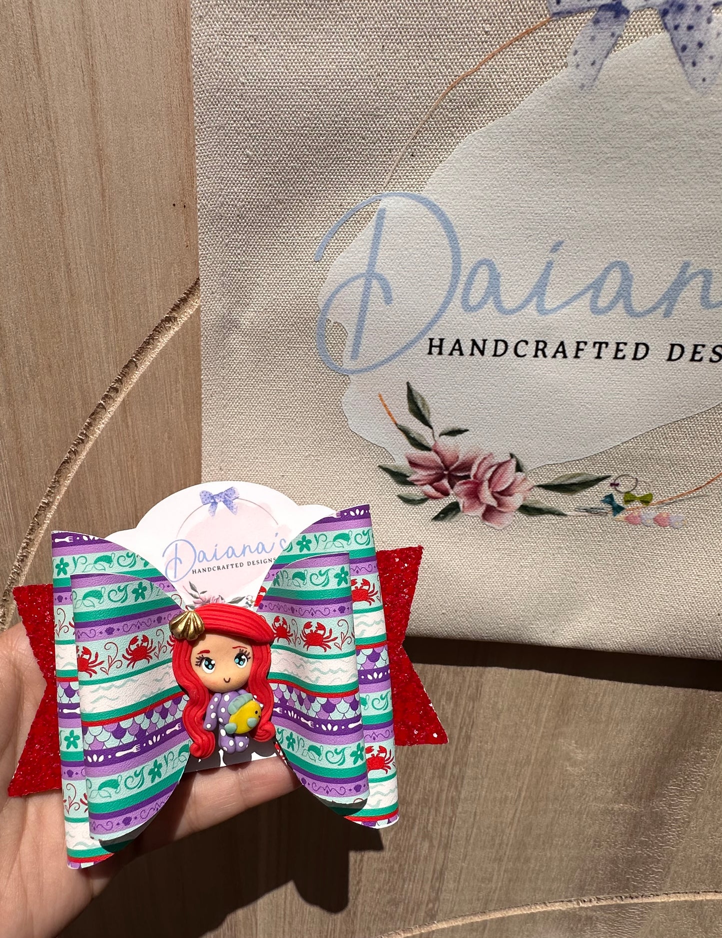 The Little Mermaid Faux Leather Jumbo Bows