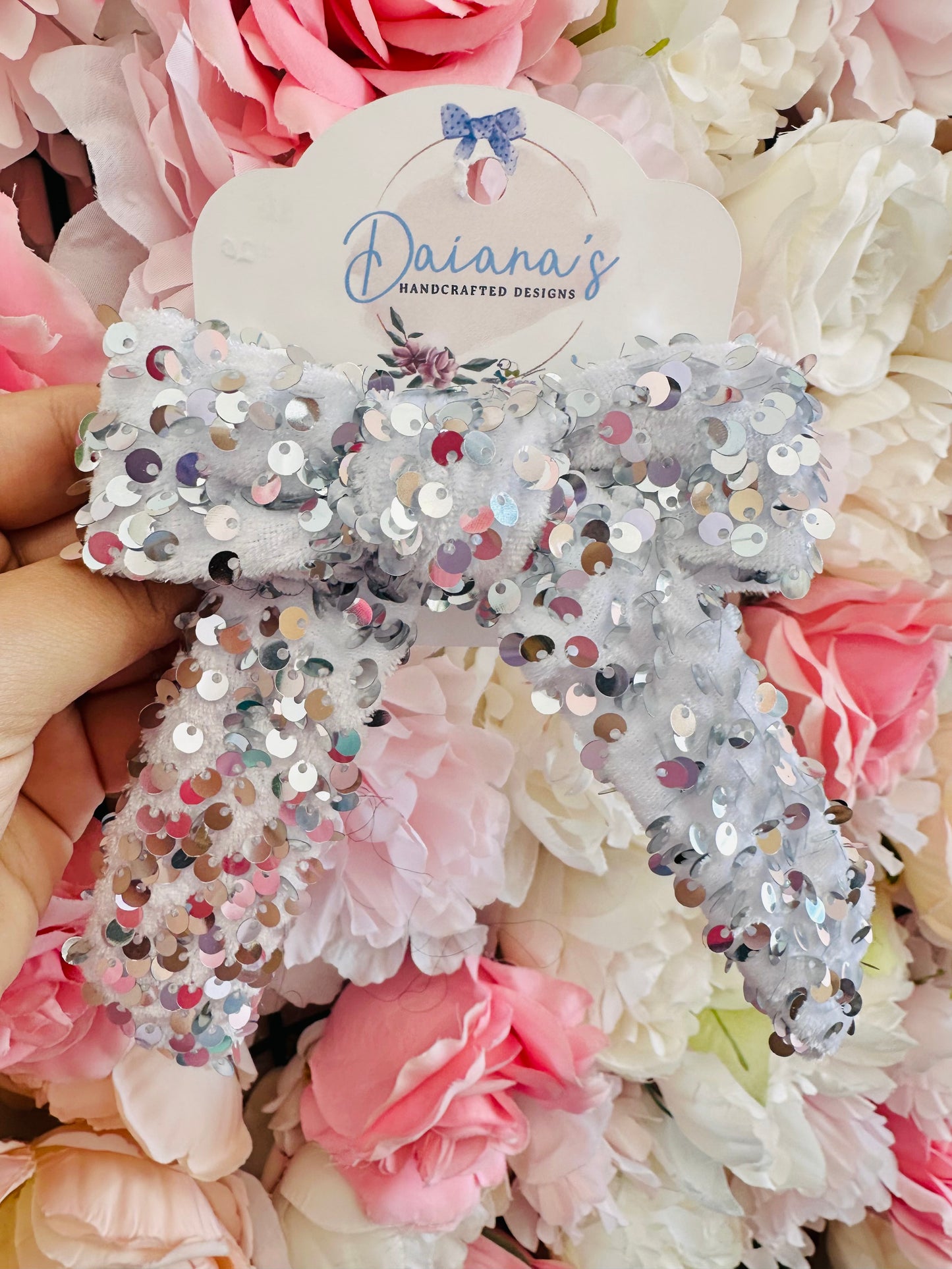 Celebration Sequin Long Tail Bow