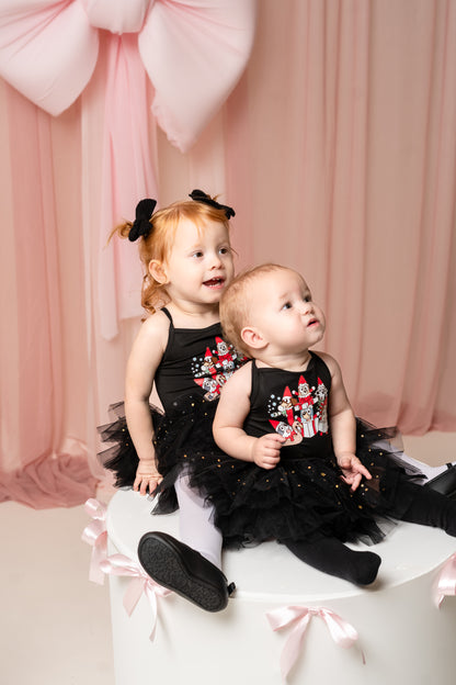 Christmas Dogs Black Ballerina Tutu Dress