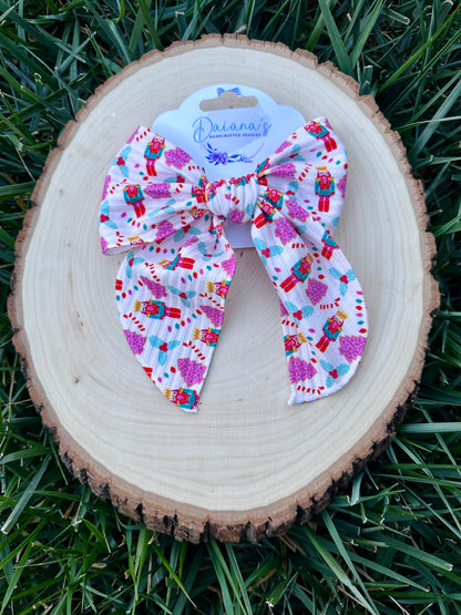 Christmas Fabric Bows, Alligator Clip Bows