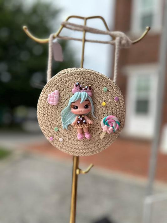 Ice Cream Girl Straw Purse