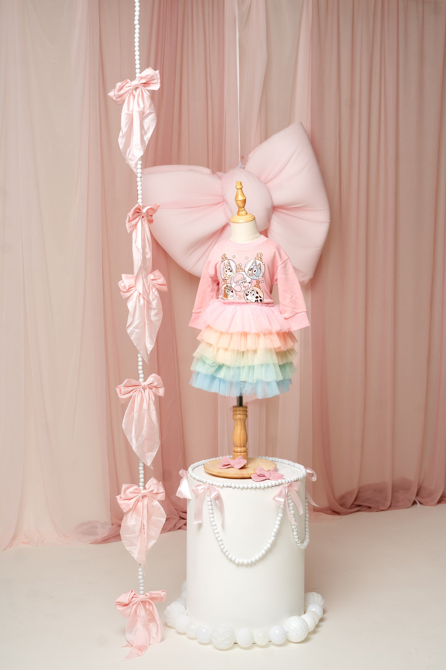 Christmas Dog Ornaments Pink Bubble Romper