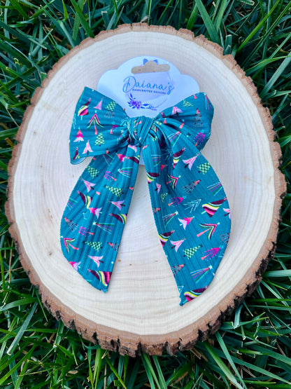 Christmas Fabric Bows, Alligator Clip Bows