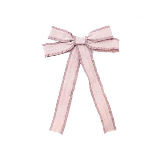 Woven Ruffled Long Tail Bow