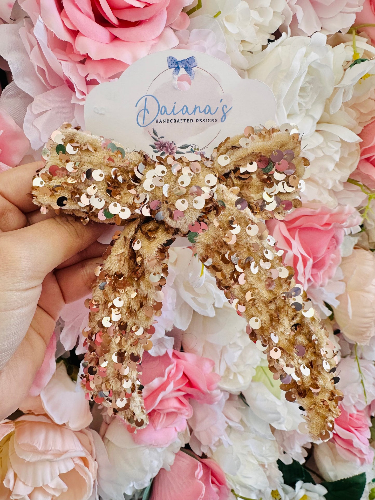 Celebration Sequin Long Tail Bow