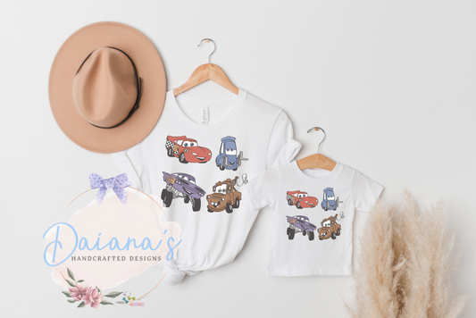 Mommy & Me White Cars Park T-Shirt