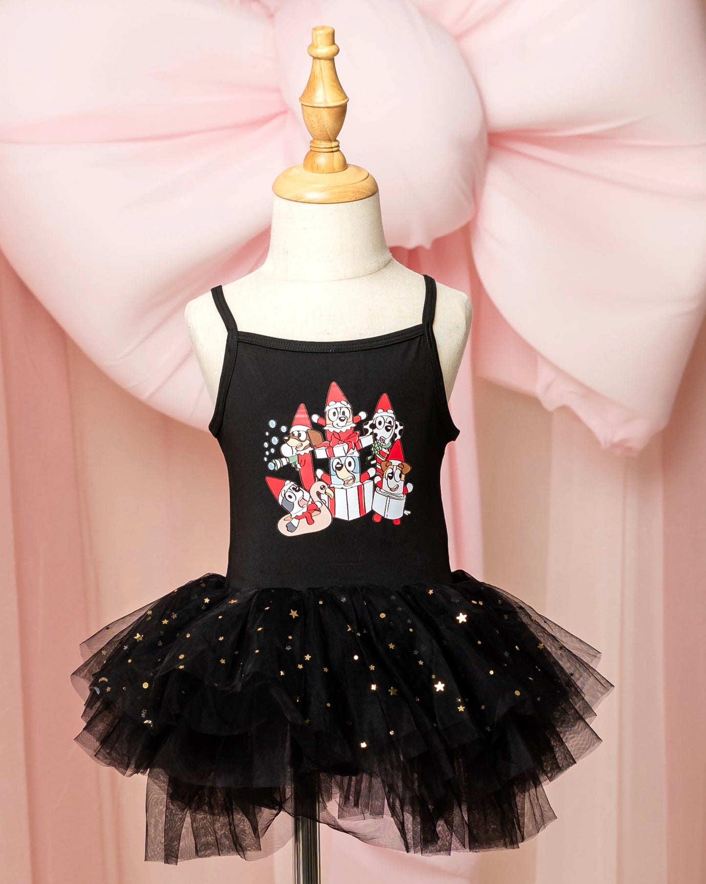 Christmas Dogs Black Ballerina Tutu Dress