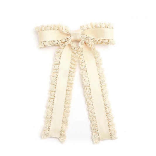 Ruffled Laced Long Tail Bow
