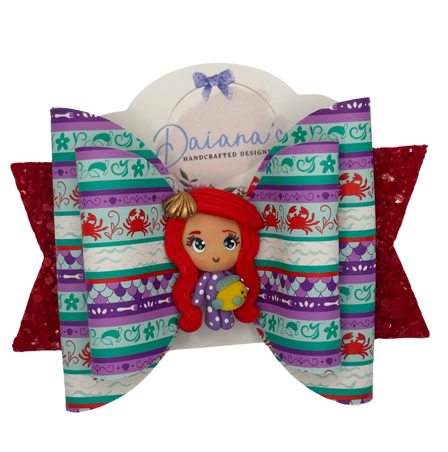 The Little Mermaid Faux Leather Jumbo Bows