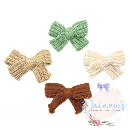 Soft Crocheted Neutral Bows