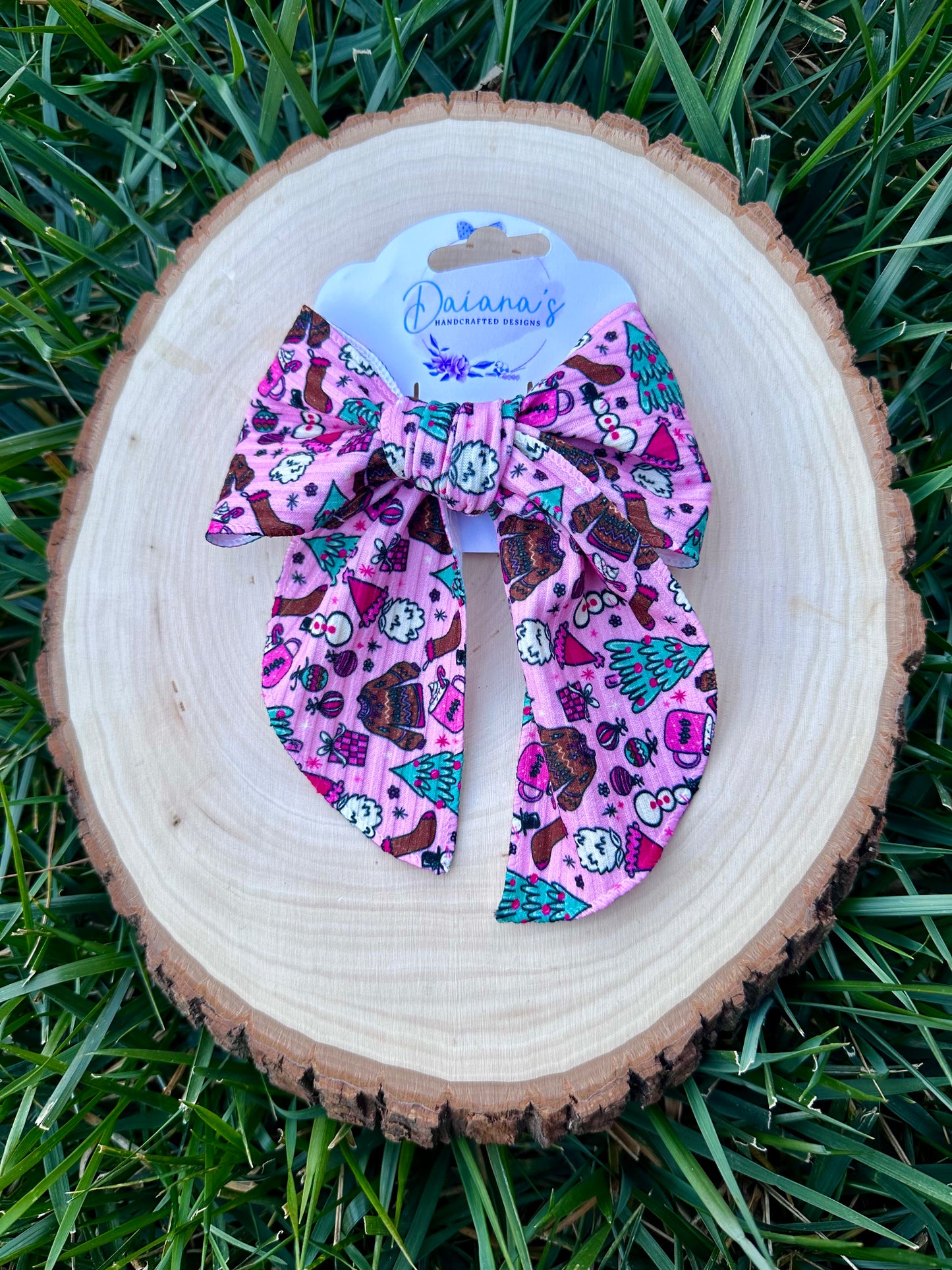 Christmas Fabric Bows, Alligator Clip Bows