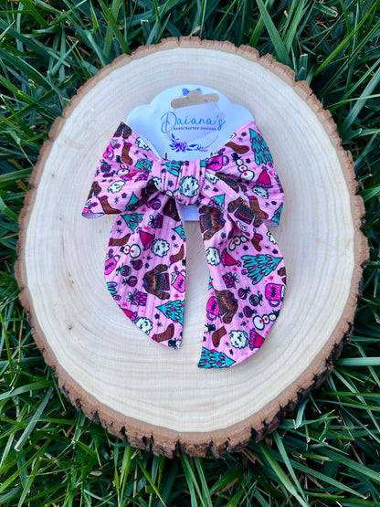 Christmas Fabric Bows, Alligator Clip Bows