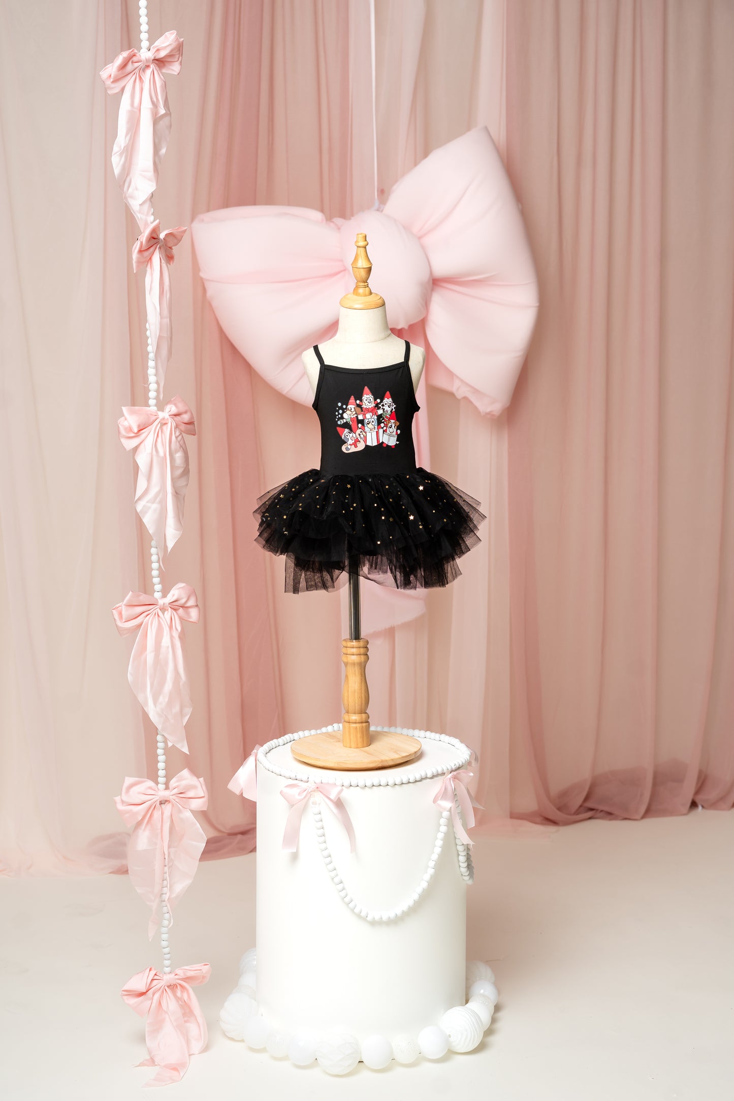 Christmas Dogs Black Ballerina Tutu Dress