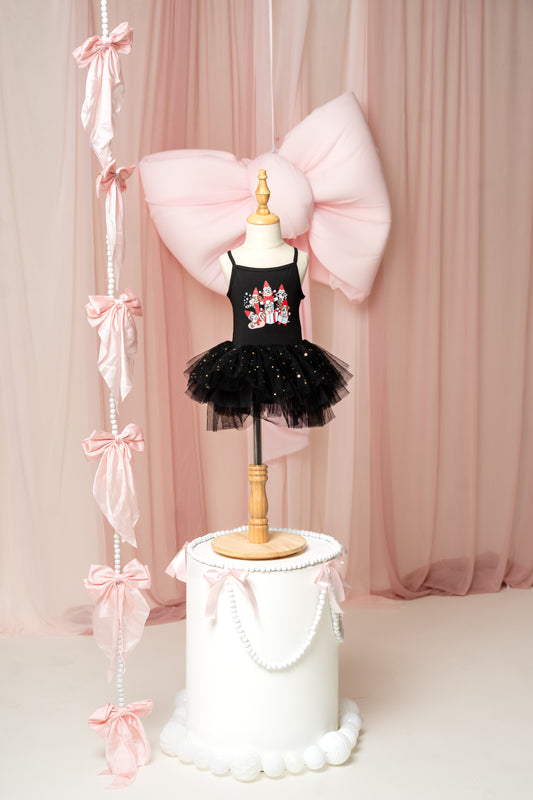 Christmas Dogs Black Ballerina Tutu Dress