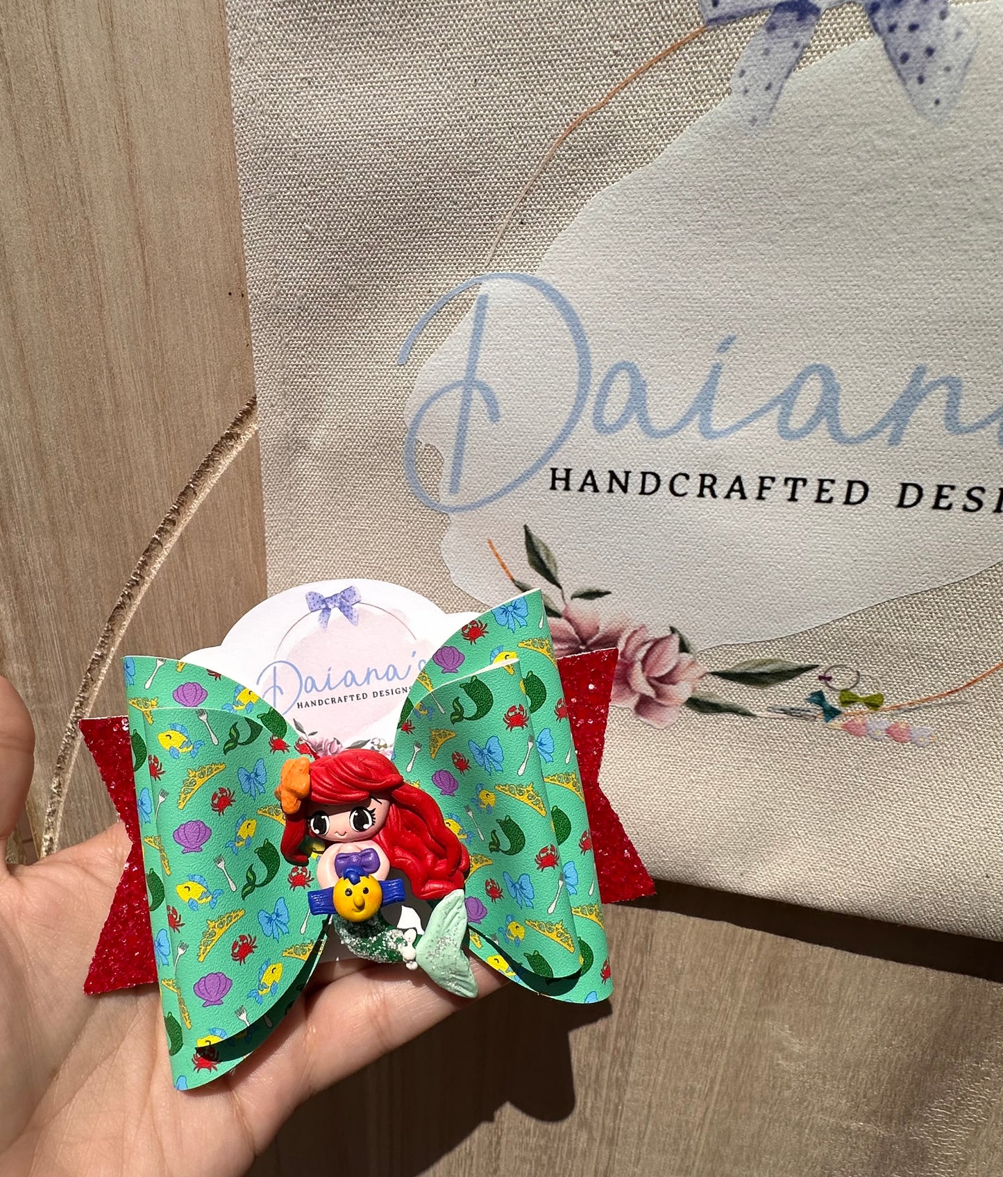 The Little Mermaid Faux Leather Jumbo Bows