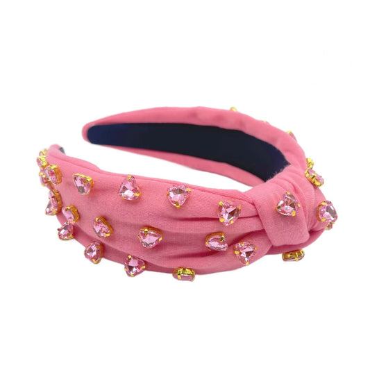 Rhinestone Hearts Knotted Headbands