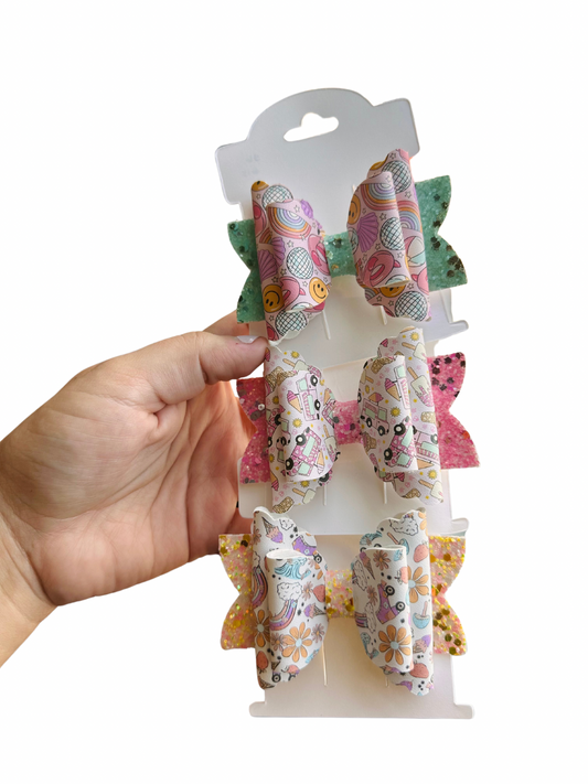 Summer Small & Mini Faux Leather Bows
