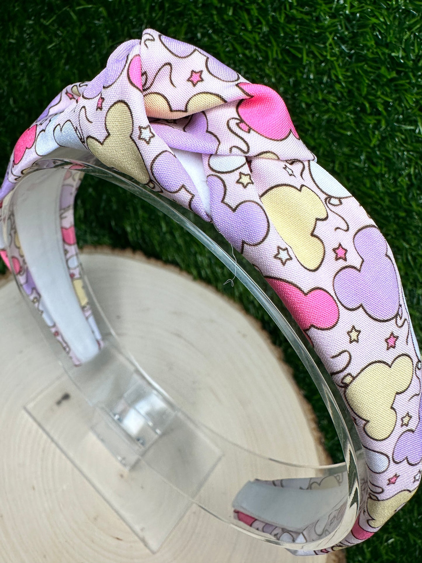 Pastel Mouse Balloons and Stars Knotted Headband