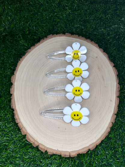 Groovy Smiley Daisy Hair Clip