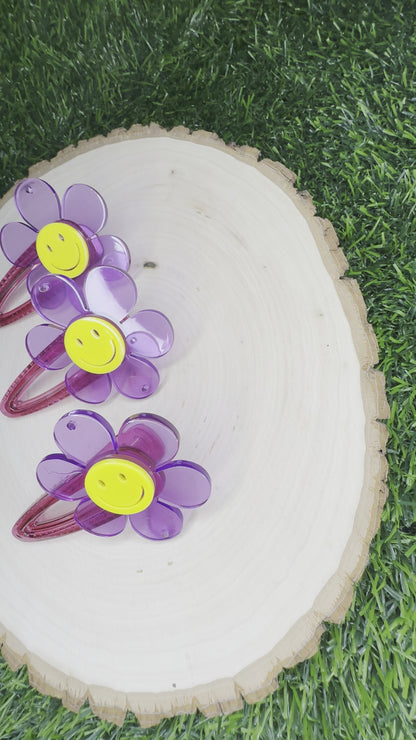 Groovy Smiley Daisy Hair Clip